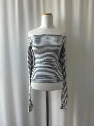 Striped Slim Off-Shoulder Tee