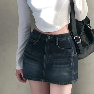 Pocket denim skirt