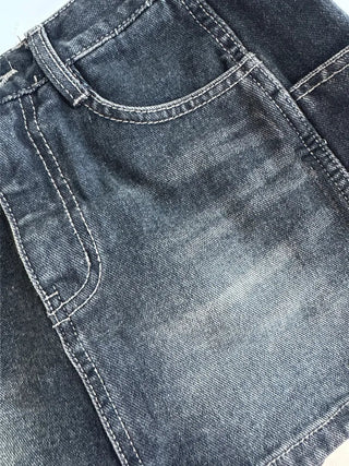 Pocket denim skirt