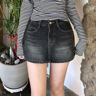 Pocket denim skirt