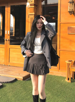 Have Ribbon Pleated Skirt