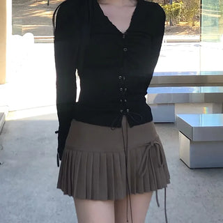 Have Ribbon Pleated Skirt