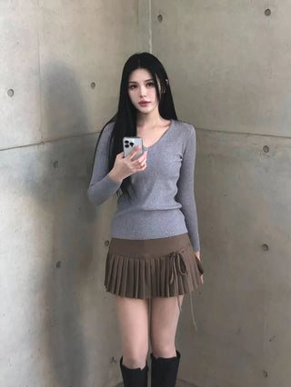 Have Ribbon Pleated Skirt