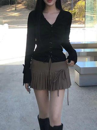 Have Ribbon Pleated Skirt