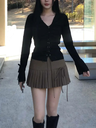 Have Ribbon Pleated Skirt