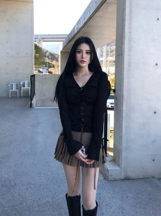 Have Ribbon Pleated Skirt