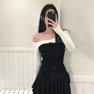 Button Top Scarf Set