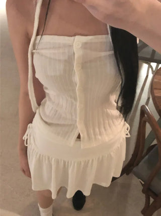 Button Top Scarf Set