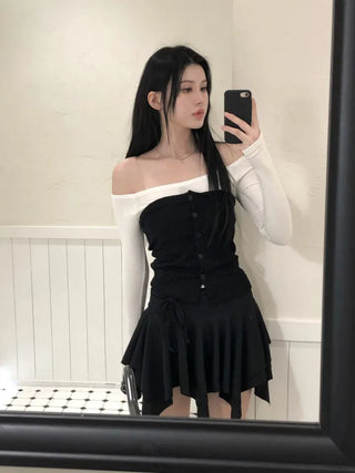 Button Top Scarf Set