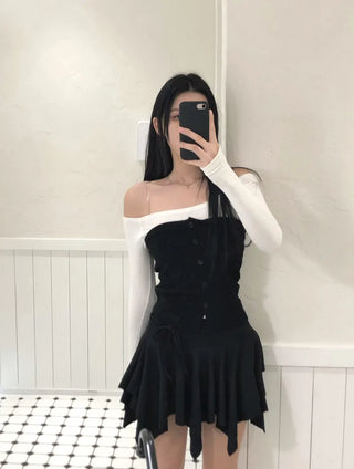 Button Top Scarf Set