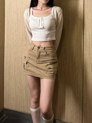 Wool knit bolero cardigan