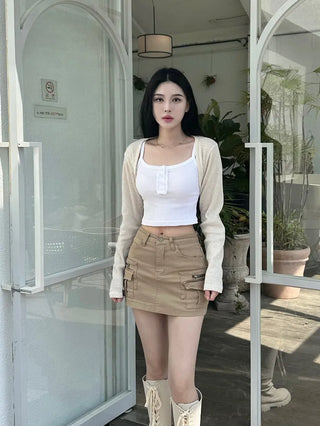 Wool knit bolero cardigan