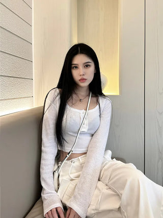 Wool knit bolero cardigan