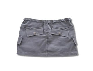 Low string denim skirt