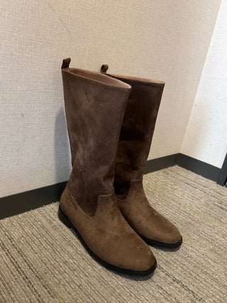 Suede half boots
