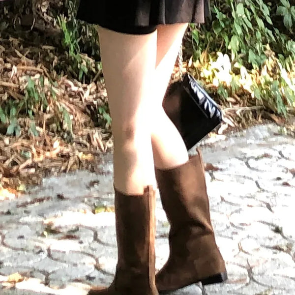 Suede half boots