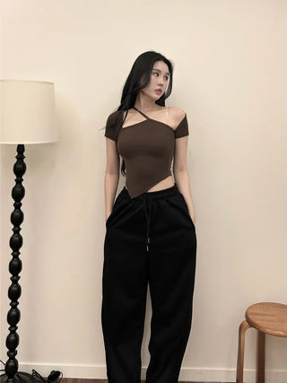 Riva Unbalanced Off-White Tee