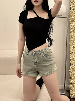 Riva Unbalanced Off-White Tee