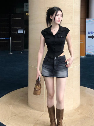 Peach Pocket Collar Tee