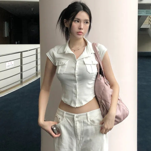 Peach Pocket Collar Tee