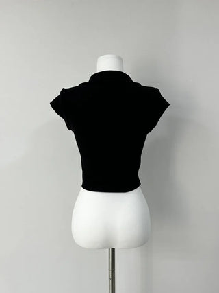 Peach Pocket Collar Tee