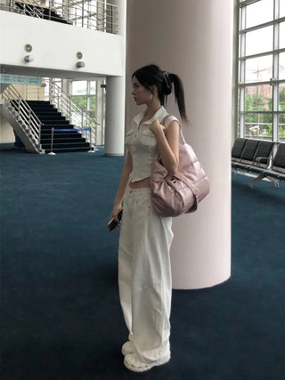 Peach Pocket Collar Tee