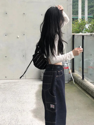 Patch Raw Denim Pants