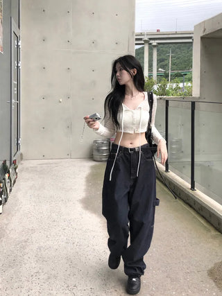 Patch Raw Denim Pants