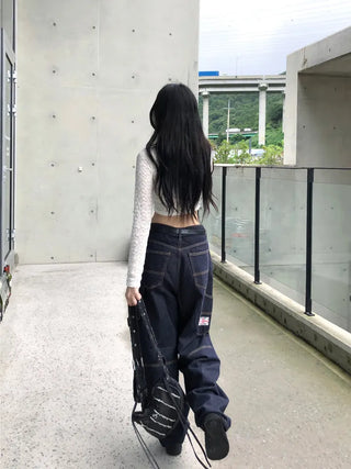 Patch Raw Denim Pants