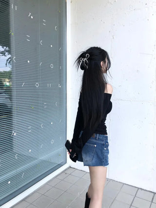 Deep Blue Raw Denim Shorts