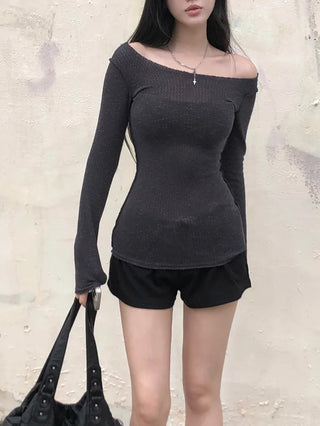 Shine Slim Knit T-Shirt - Back Point