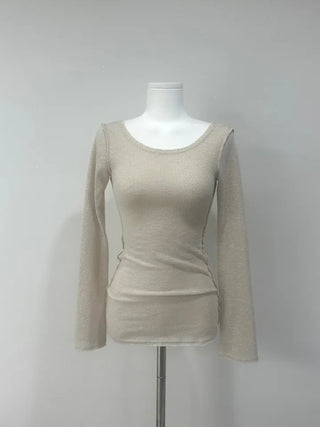 Shine Slim Knit T-Shirt - Back Point