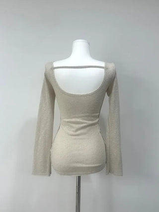 Shine Slim Knit T-Shirt - Back Point