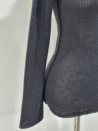 Shine Slim Knit T-Shirt - Back Point