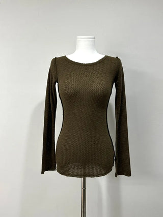 Shine Slim Knit T-Shirt - Back Point