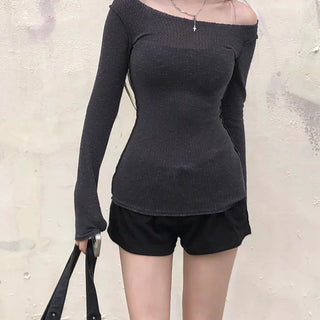 Shine Slim Knit T-Shirt - Back Point