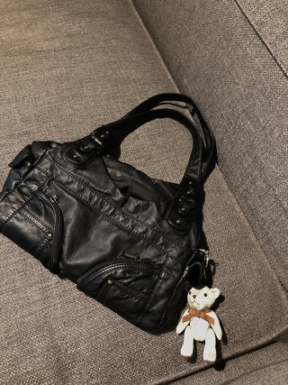 Bass leather shoulder bag