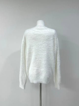 Oversized Angora Fur Cardigan