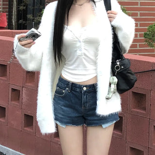 Oversized Angora Fur Cardigan