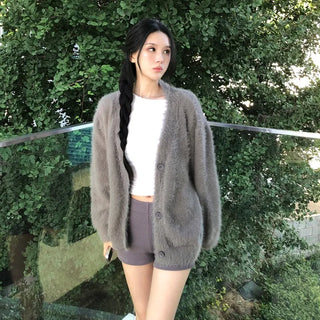 Oversized Angora Fur Cardigan