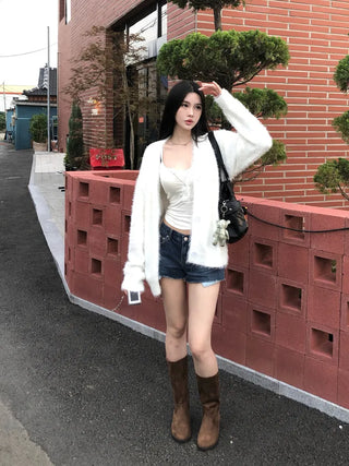 Oversized Angora Fur Cardigan