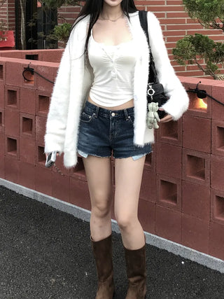 Oversized Angora Fur Cardigan