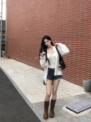 Oversized Angora Fur Cardigan