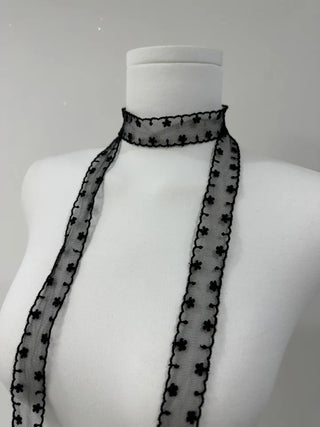 Flower see-through scarf