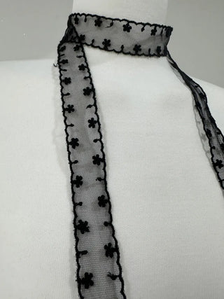 Flower see-through scarf