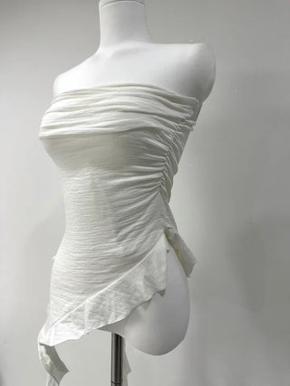 Frill One-shoulder Tube Top