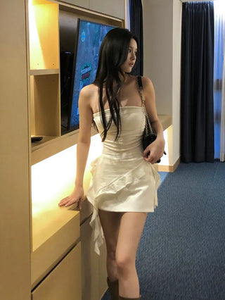 Frill One-shoulder Tube Top