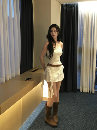 Frill One-shoulder Tube Top