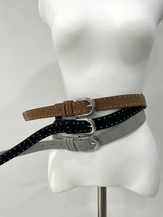 Suede studded belt