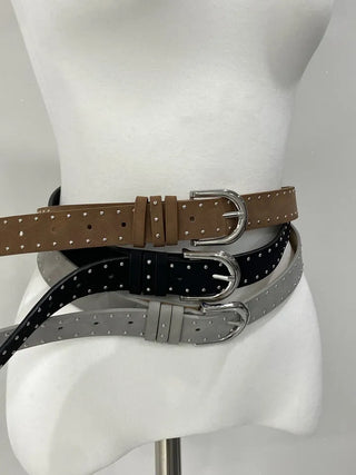 Suede studded belt